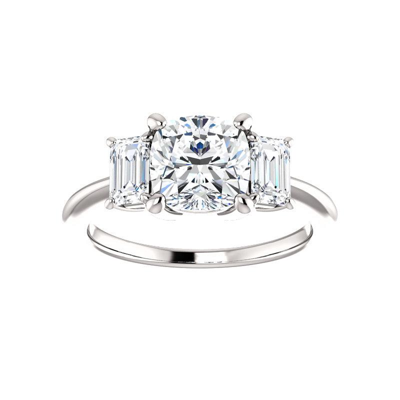The Letitia Cushion Moissanite Engagement Ring Solitaire Setting White Gold