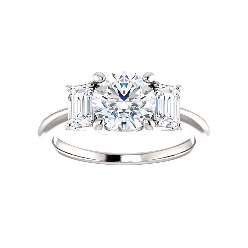 The Letitia Round Moissanite Engagement Ring Solitaire Setting White Gold
