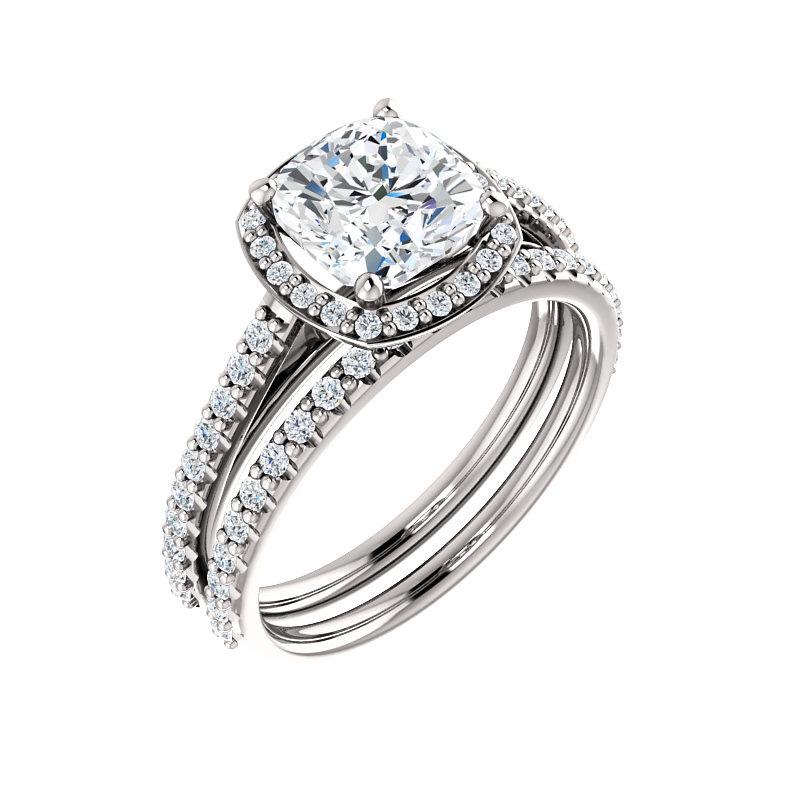 The Viva Cushion Moissanite Ring