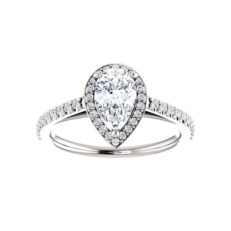 The Viva Pear Moissanite Ring