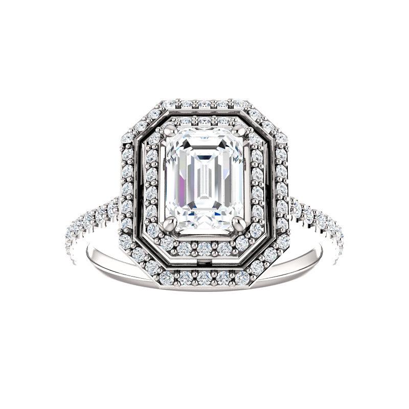 The Viva II Emerald Moissanite Ring