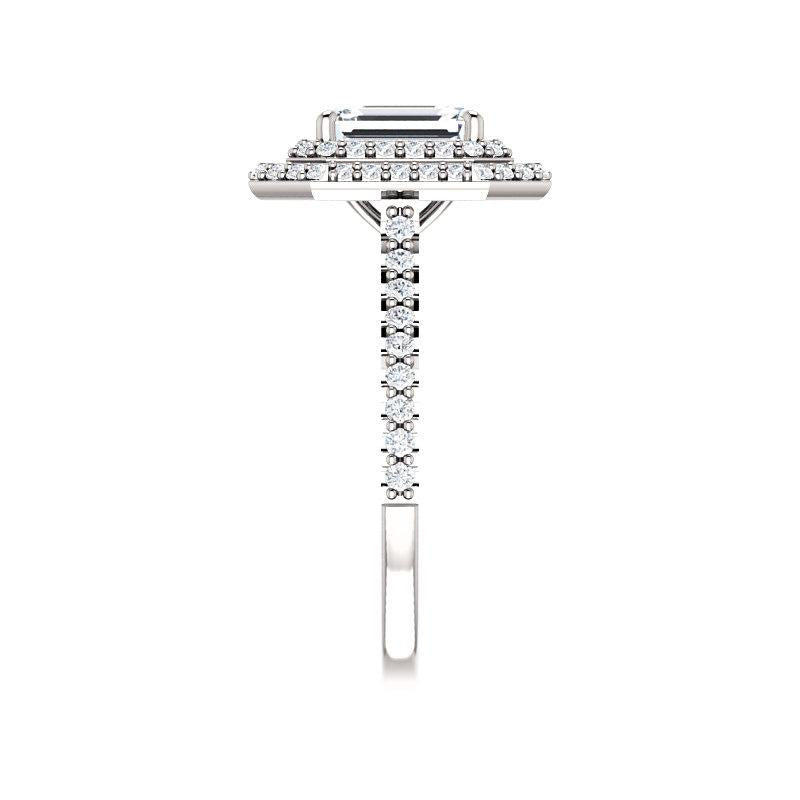 The Viva II Emerald Moissanite Ring