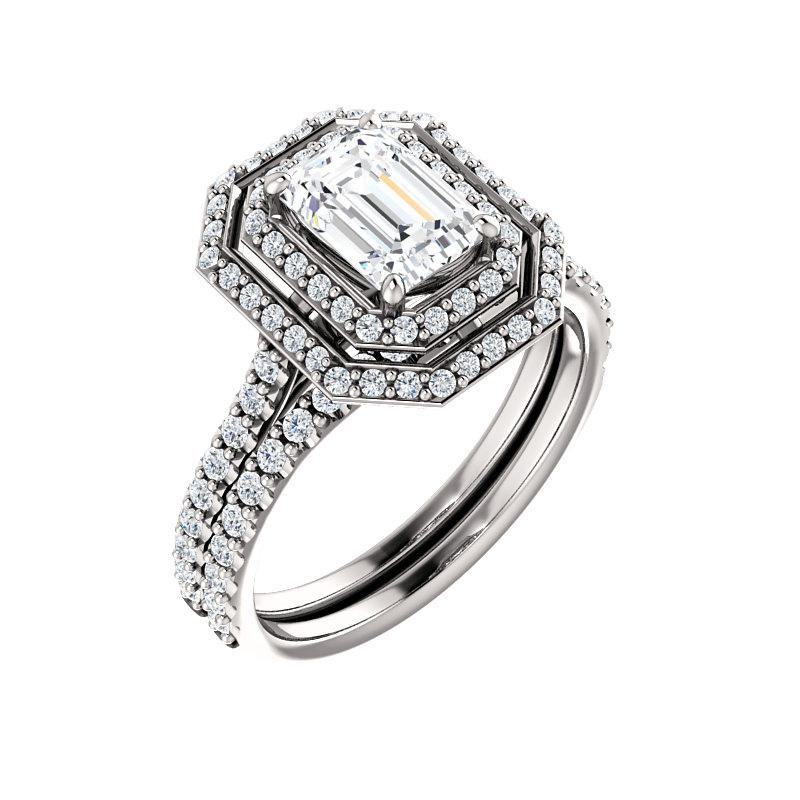 The Viva II Emerald Moissanite Ring