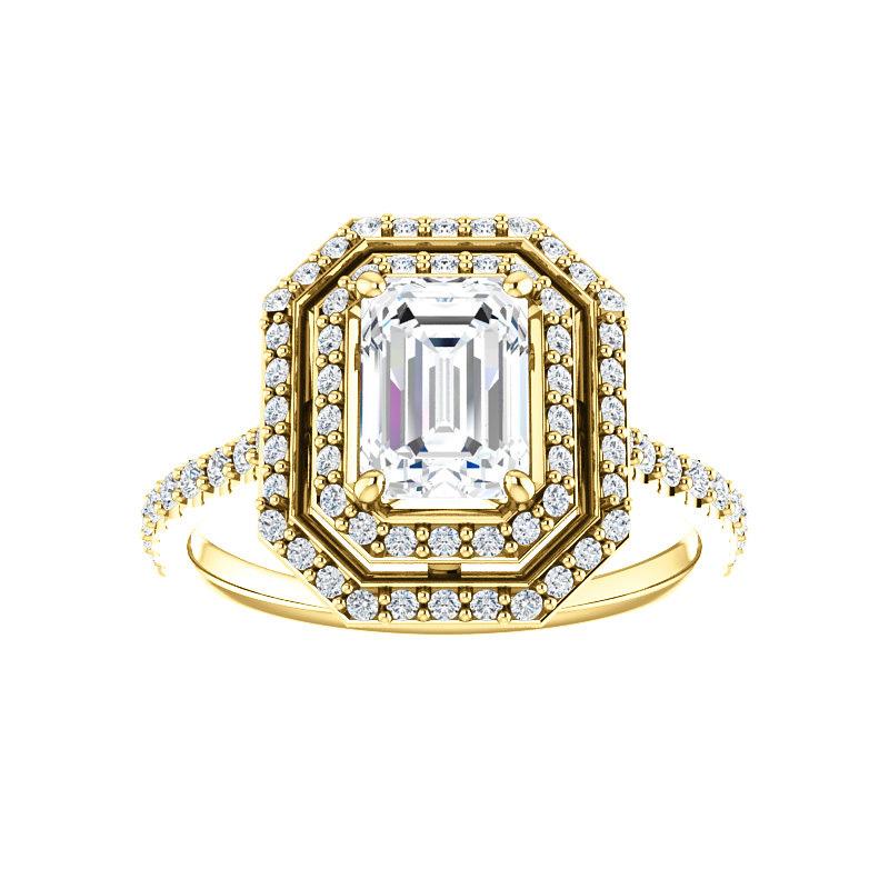 The Viva II Emerald Moissanite Ring