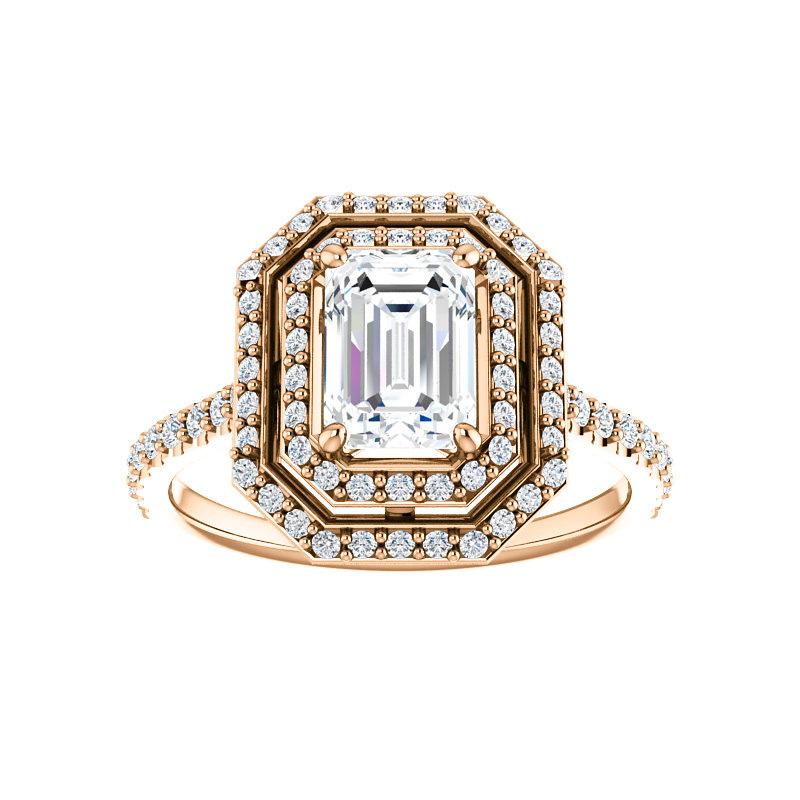 The Viva II Emerald Moissanite Ring