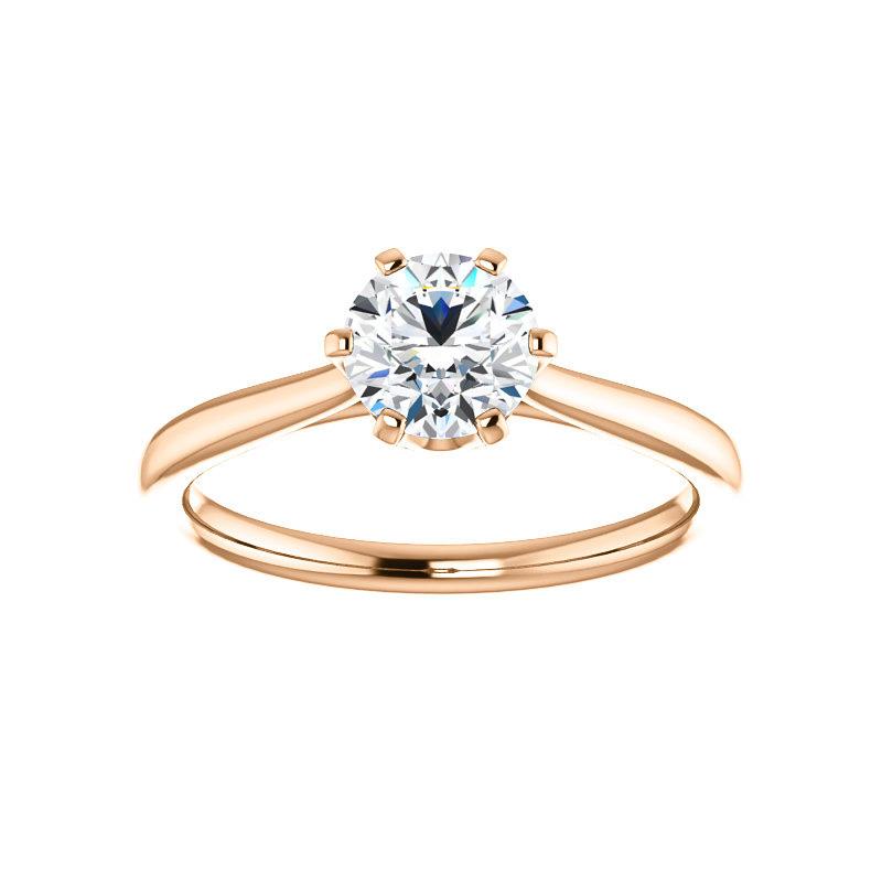 The Denice Round Lab Diamond Engagement Ring Rope Solitaire Setting Rose Gold