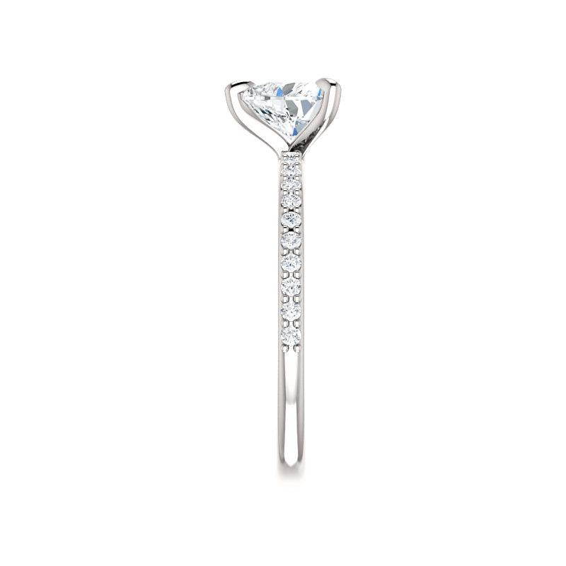 The Kathe Heart Lab Diamond Ring Lab Diamond Engagement Ring solitaire setting white gold band profile