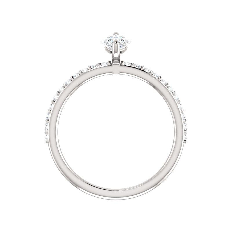 The Kathe Marquise Moissanite Ring moissanite engagement ring solitaire setting white gold side profile
