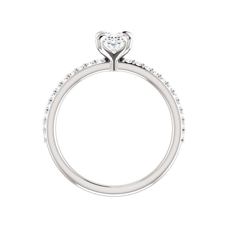 The Kathe Oval lab diamond ring lab diamond engagement ring solitaire setting white gold side profile