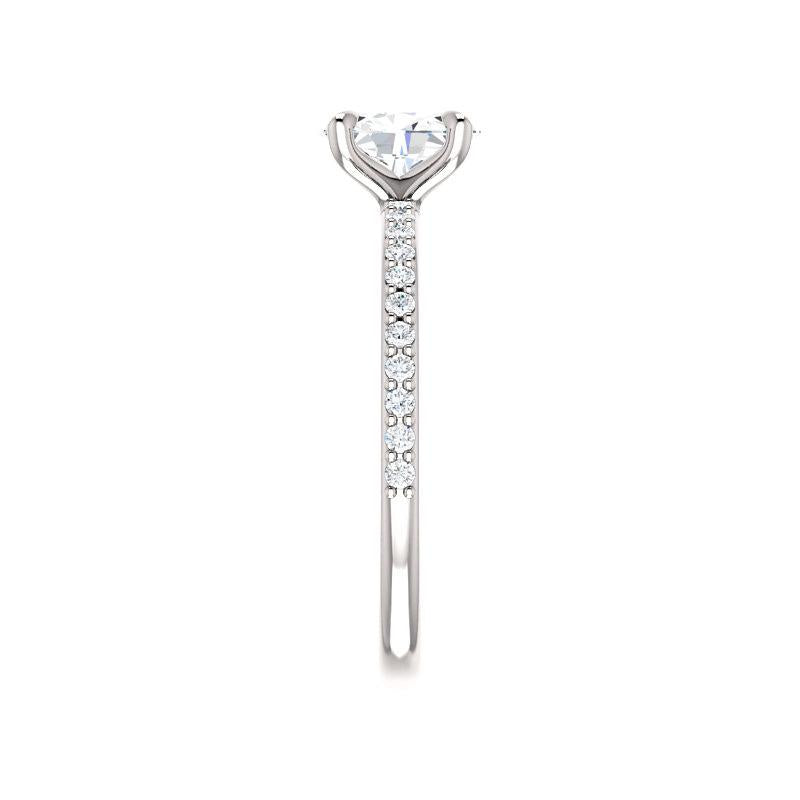 The Kathe Oval lab diamond ring lab diamond engagement ring solitaire setting white gold band profile