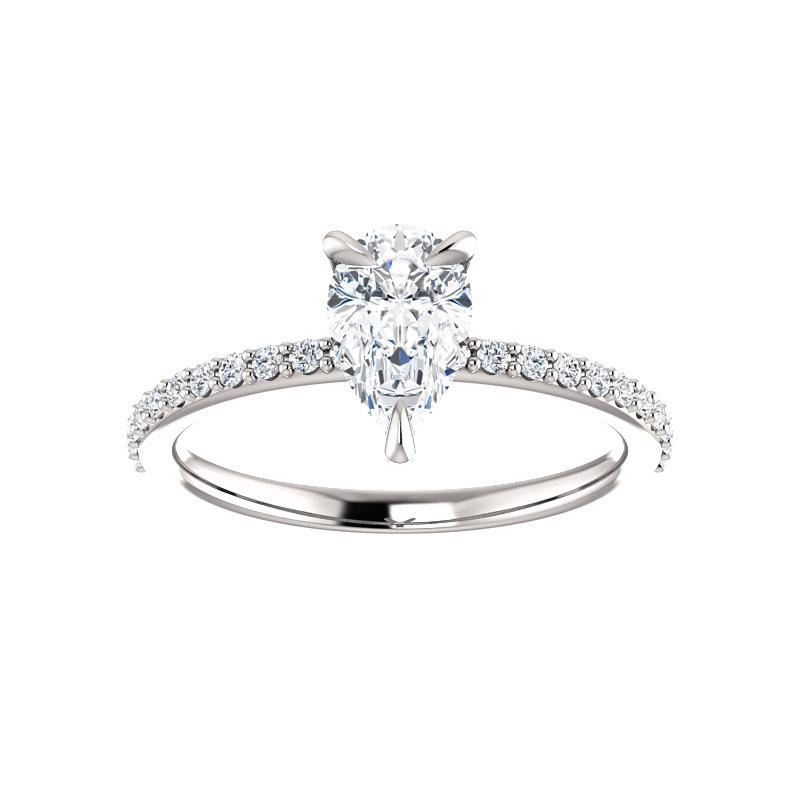 The Kathe Pear Lab Diamond Ring Lab Diamond Engagement Ring solitaire setting white gold