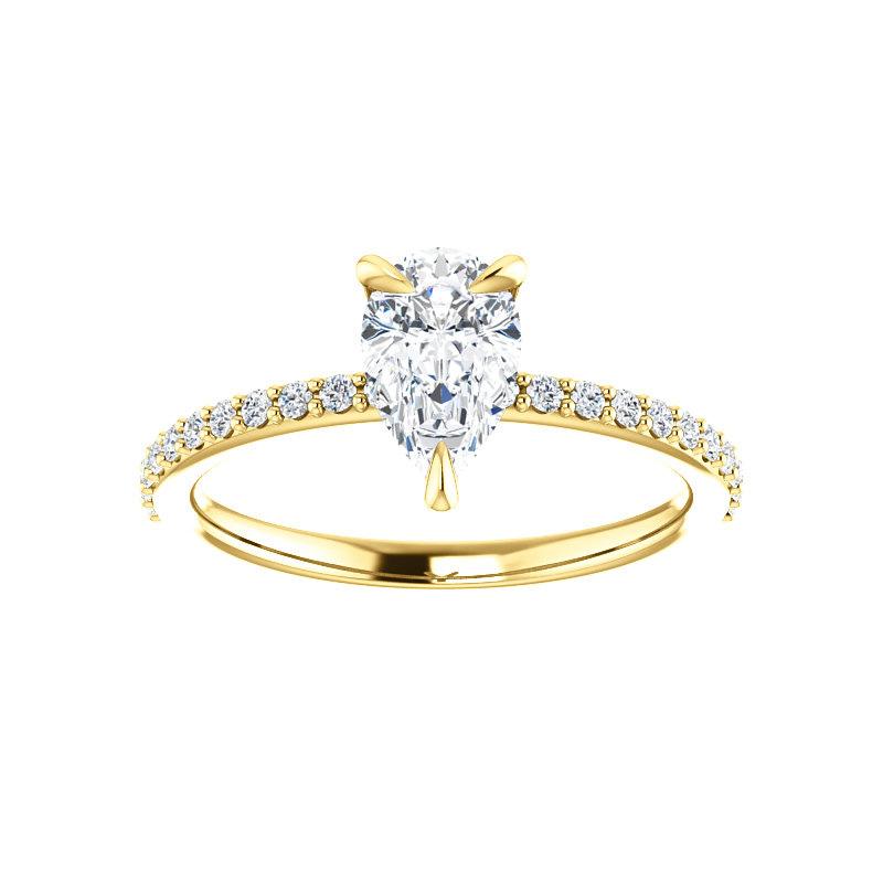 The Kathe Pear Lab Diamond Ring Lab Diamond Engagement Ring solitaire setting yellow gold