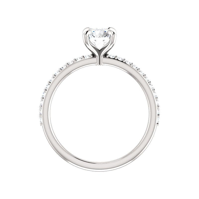 The Kathe Round Moissanite Ring moissanite engagement ring solitaire setting white gold side profile