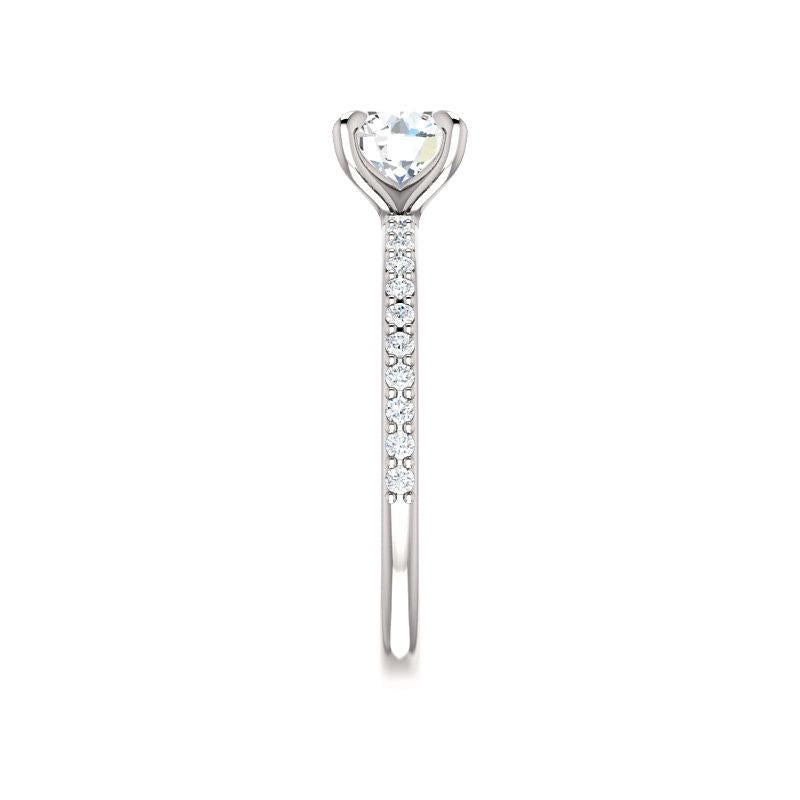 The Kathe Round Lab Diamond Ring engagement ring solitaire setting white gold band profile