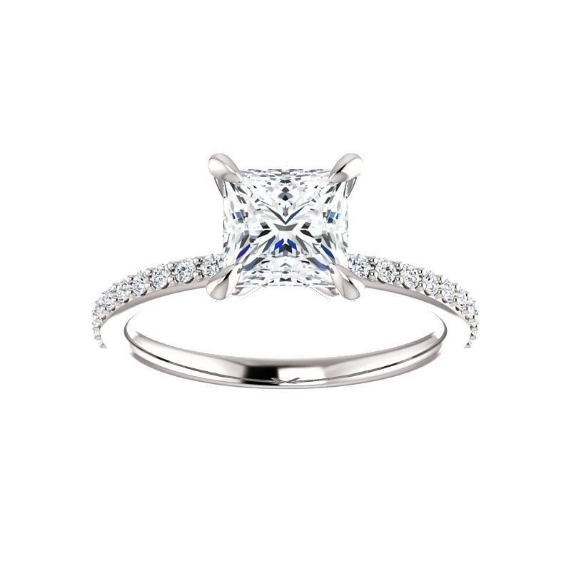 The Kathe Princess Moissanite Ring moissanite engagement ring solitaire setting white gold