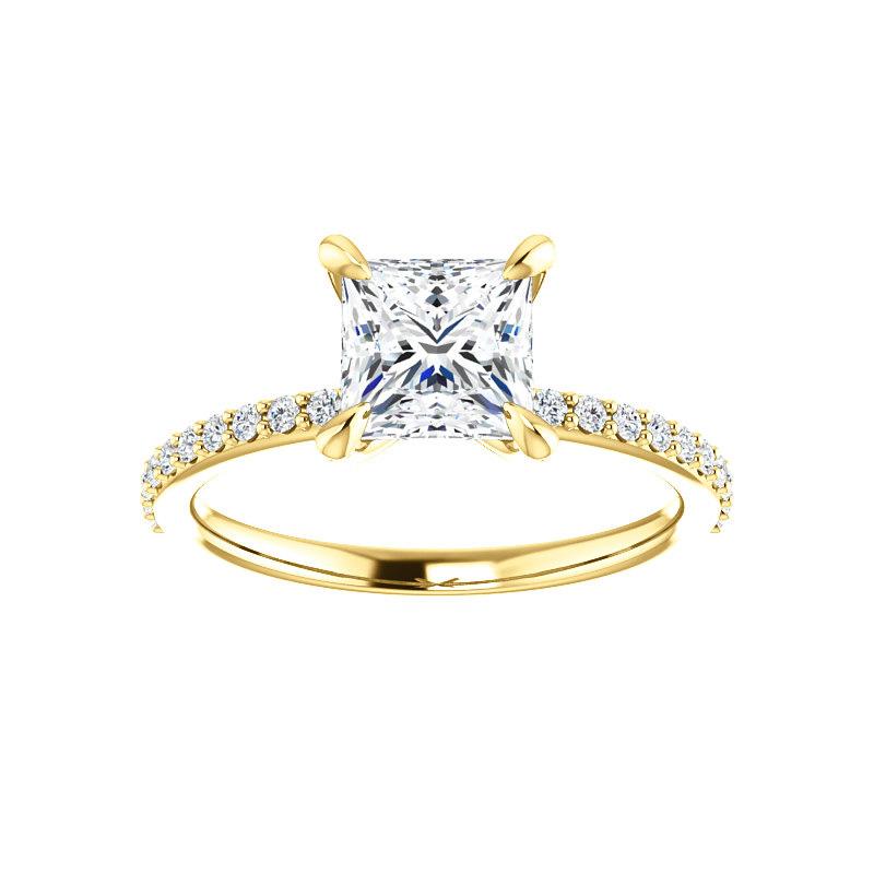 The Kathe Princess Moissanite Ring moissanite engagement ring solitaire setting yellow gold