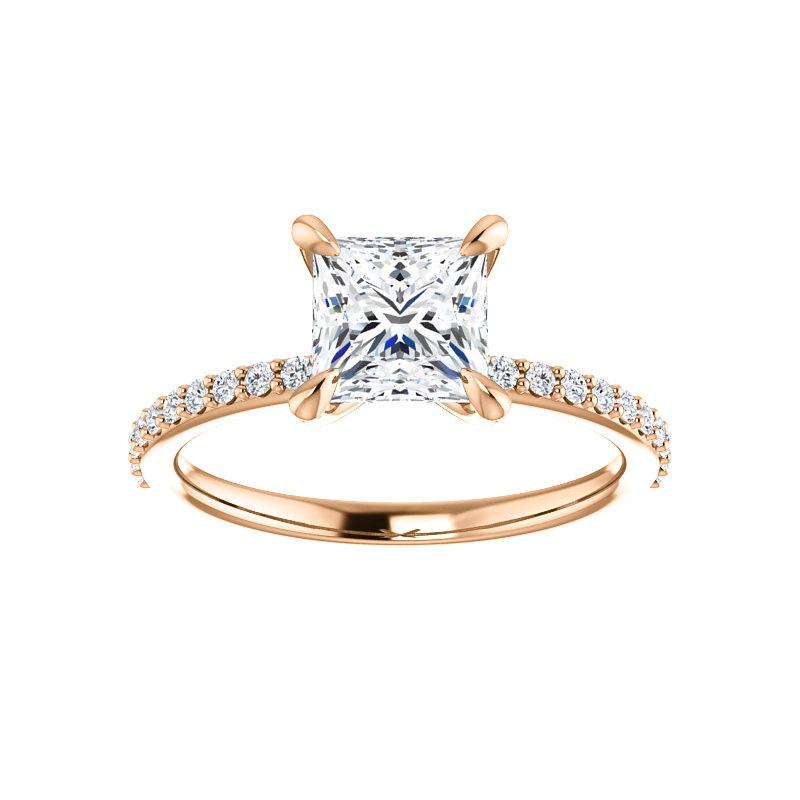 The Kathe Princess Lab Diamond Ring Lab Diamond Engagement Ring solitaire setting rose gold