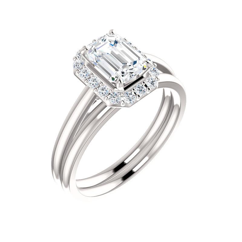The Nadia Emerald Moissanite Ring