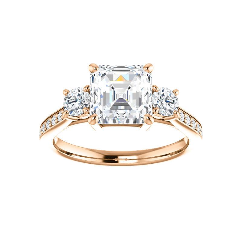 The Weston asscher moissanite engagement ring solitaire setting rose gold
