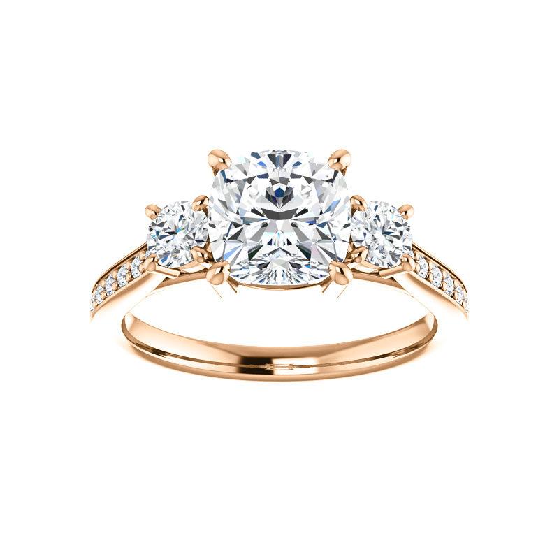 The Weston cushion moissanite engagement ring solitaire setting rose gold