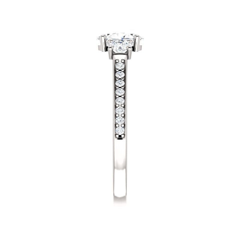 The Weston oval moissanite engagement ring solitaire setting white gold band profile