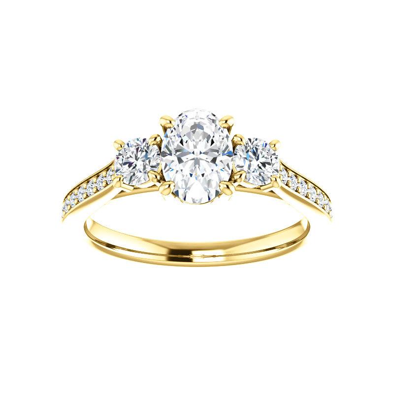 The Weston oval moissanite engagement ring solitaire setting yellow gold
