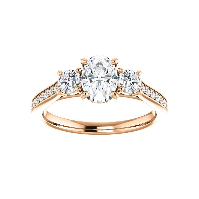 The Weston oval moissanite engagement ring solitaire setting rose gold