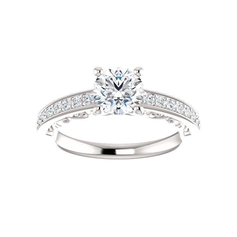 The Amelia Lab Diamond round engagement ring solitaire setting white gold