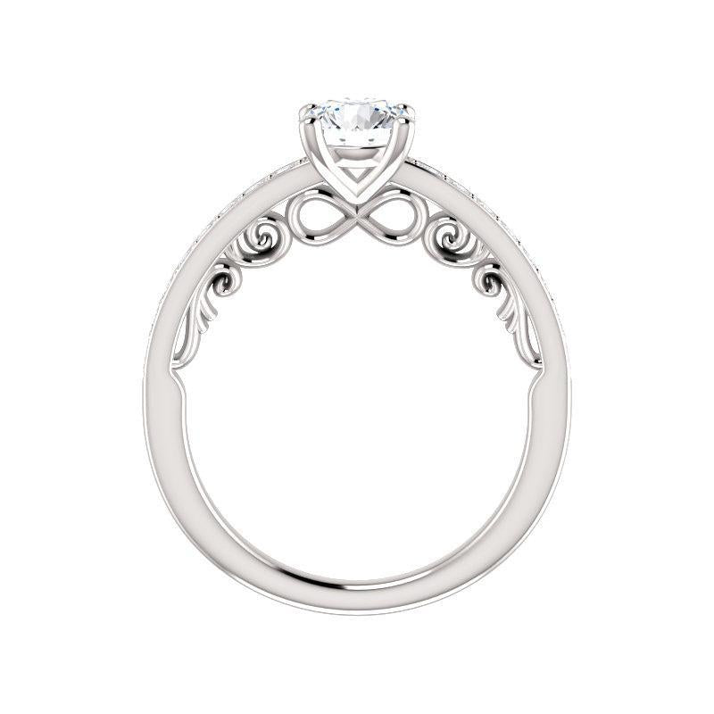 The Amelia Lab Diamond round engagement ring solitaire setting white gold side profile