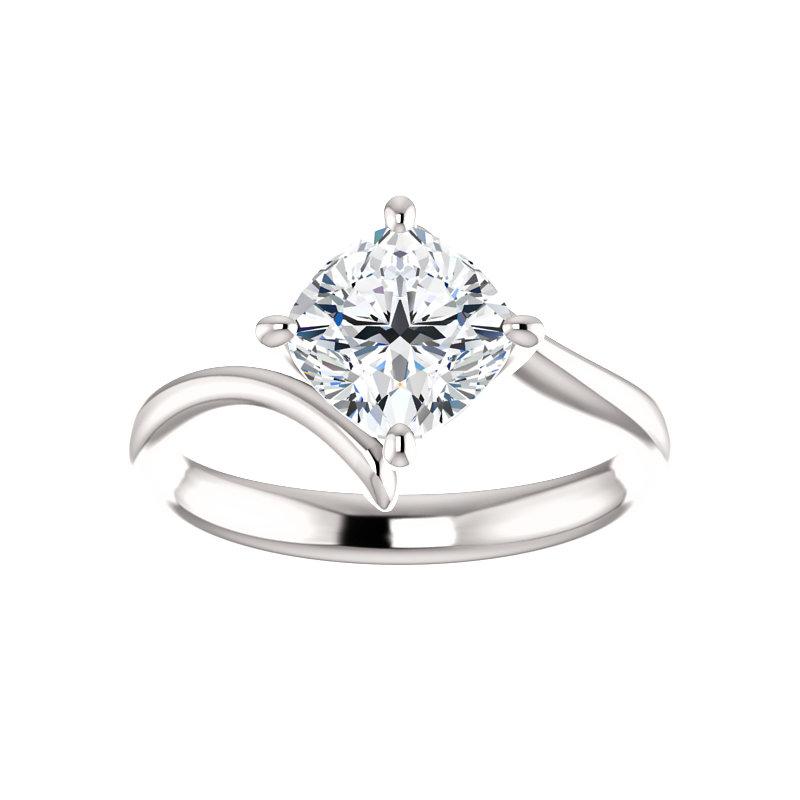 The Interlace Cushion Moissanite Engagement Ring Solitaire Setting White Gold