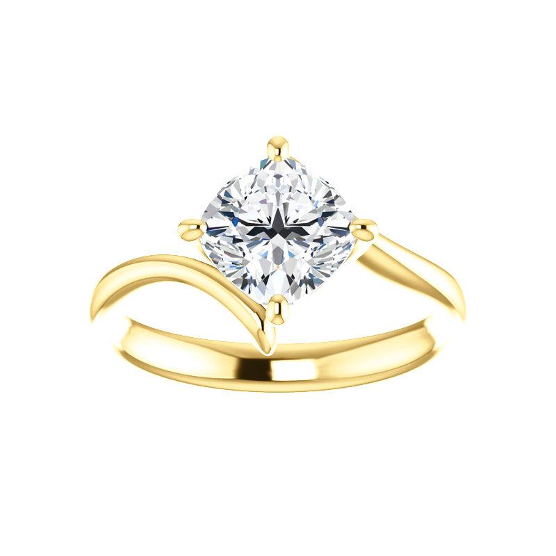 The Interlace Cushion Lab Diamond Engagement Ring Solitaire Setting Yellow Gold