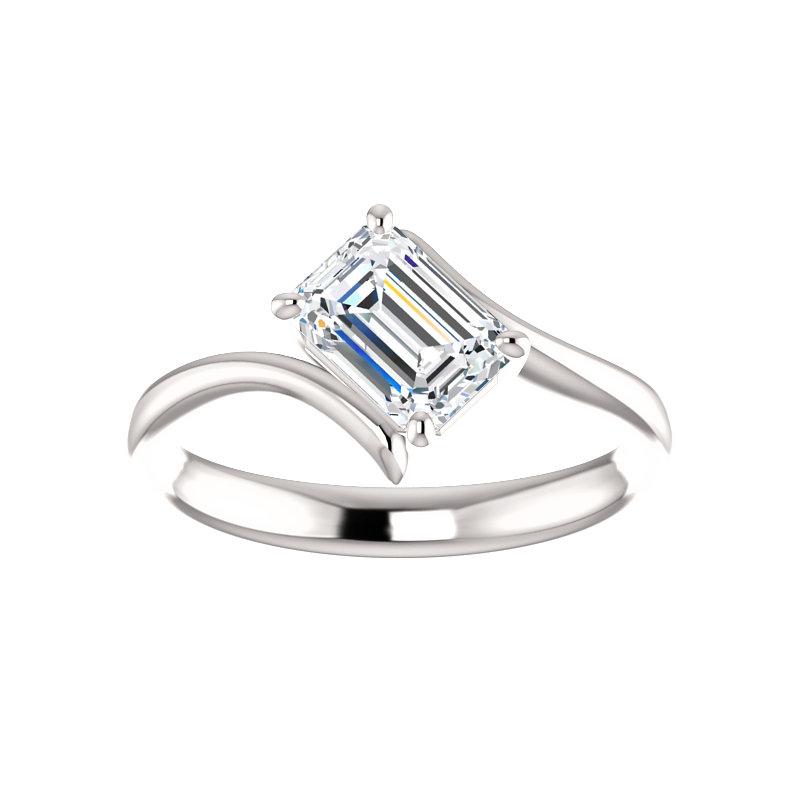 The Interlace Emerald Lab Diamond Engagement Ring Solitaire Setting White Gold