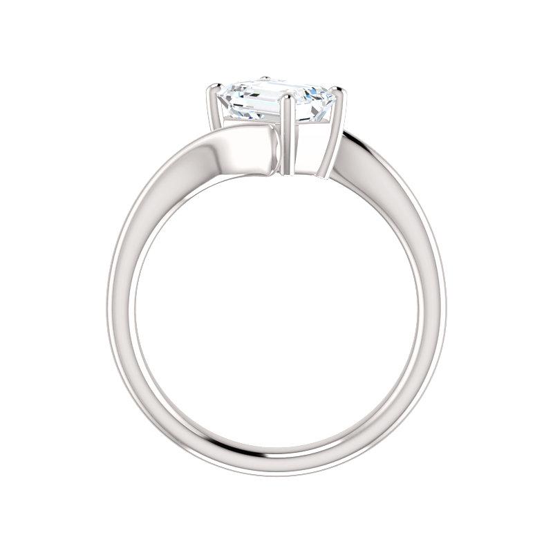 The Interlace Emerald Lab Diamond Engagement Ring Solitaire Setting White Gold Side Profile