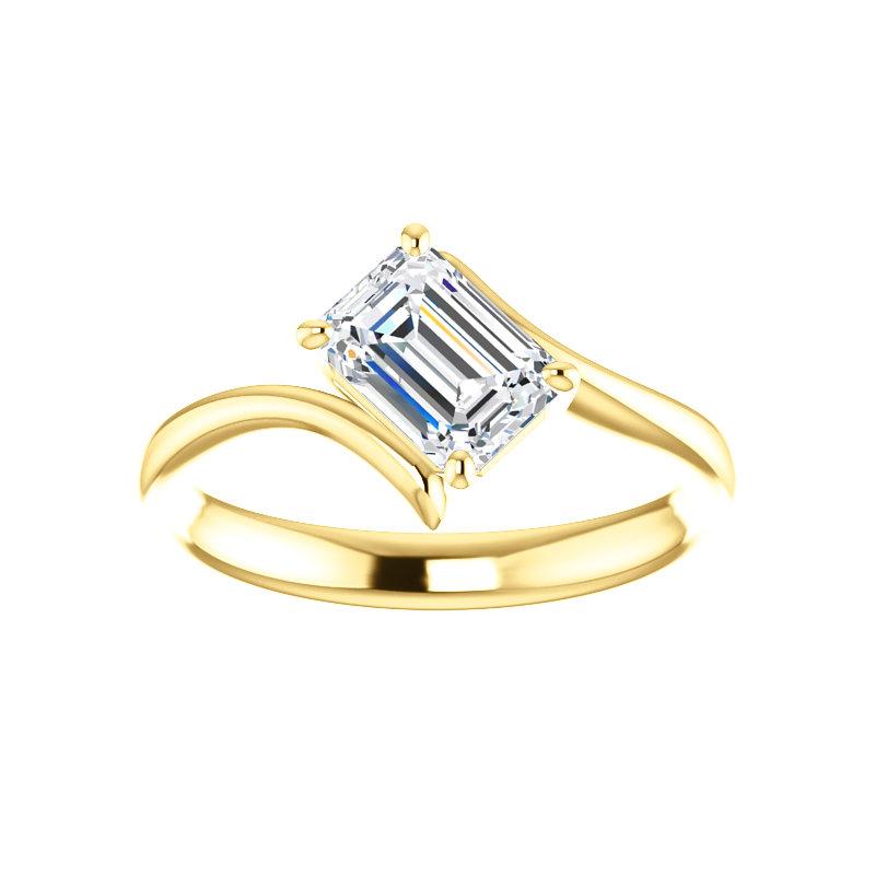 The Interlace Emerald Lab Diamond Engagement Ring Solitaire Setting Yellow Gold