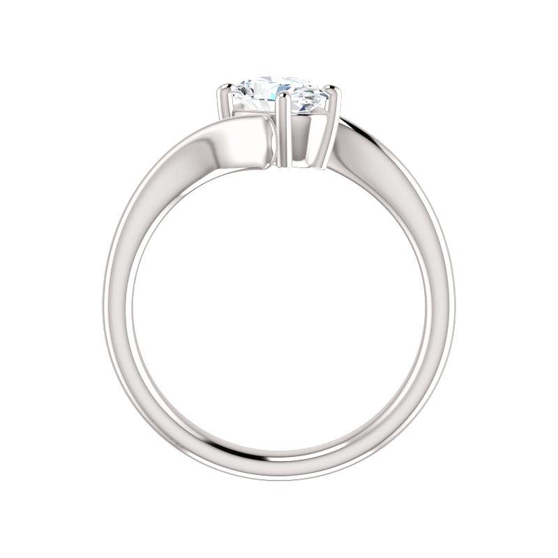 The Interlace Oval Lab Diamond Engagement Ring Solitaire Setting White Gold Side Profile
