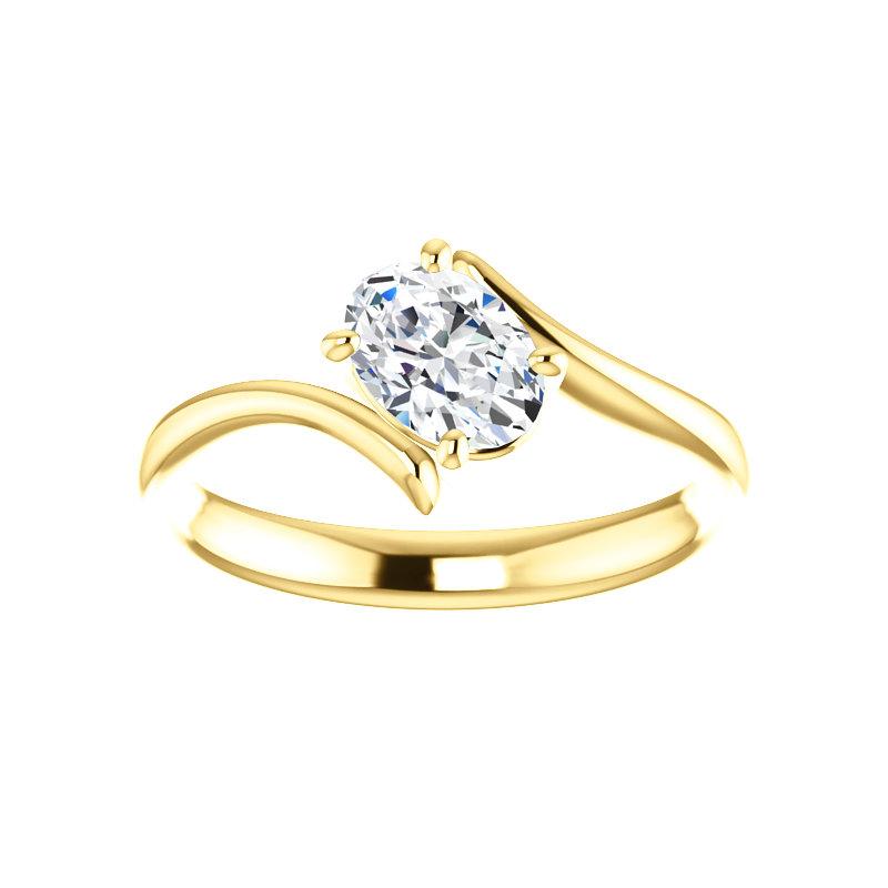 The Interlace Oval Lab Diamond Engagement Ring Solitaire Setting Yellow Gold