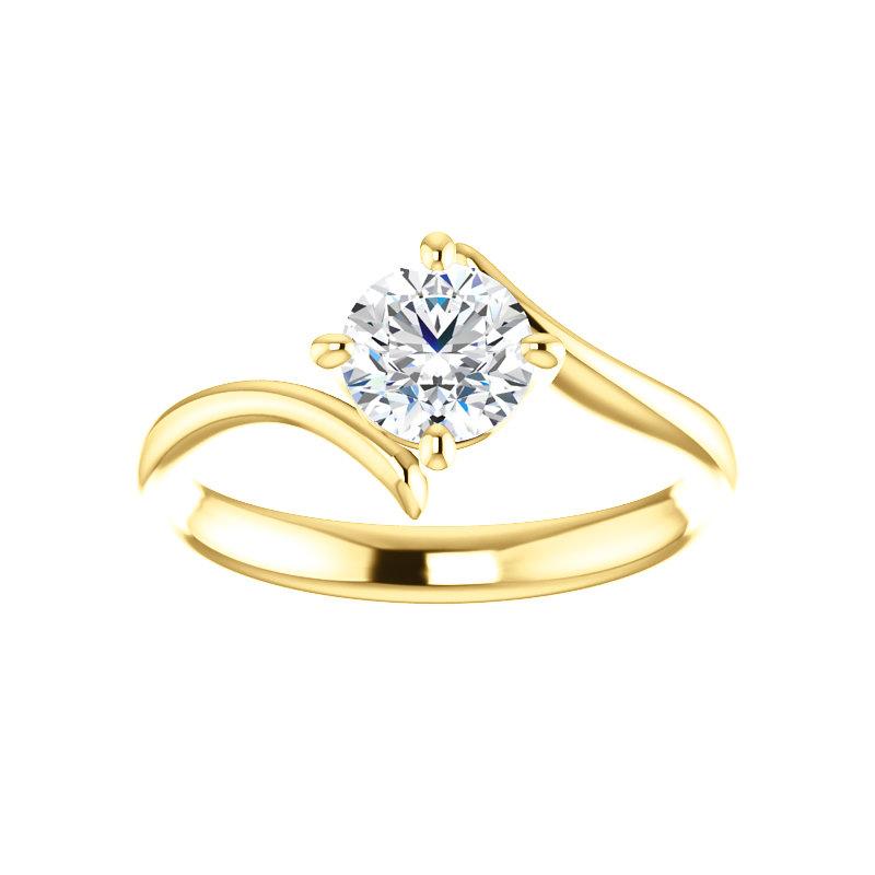 The Interlace Round Lab Diamond Engagement Ring Solitaire Setting Yellow Gold