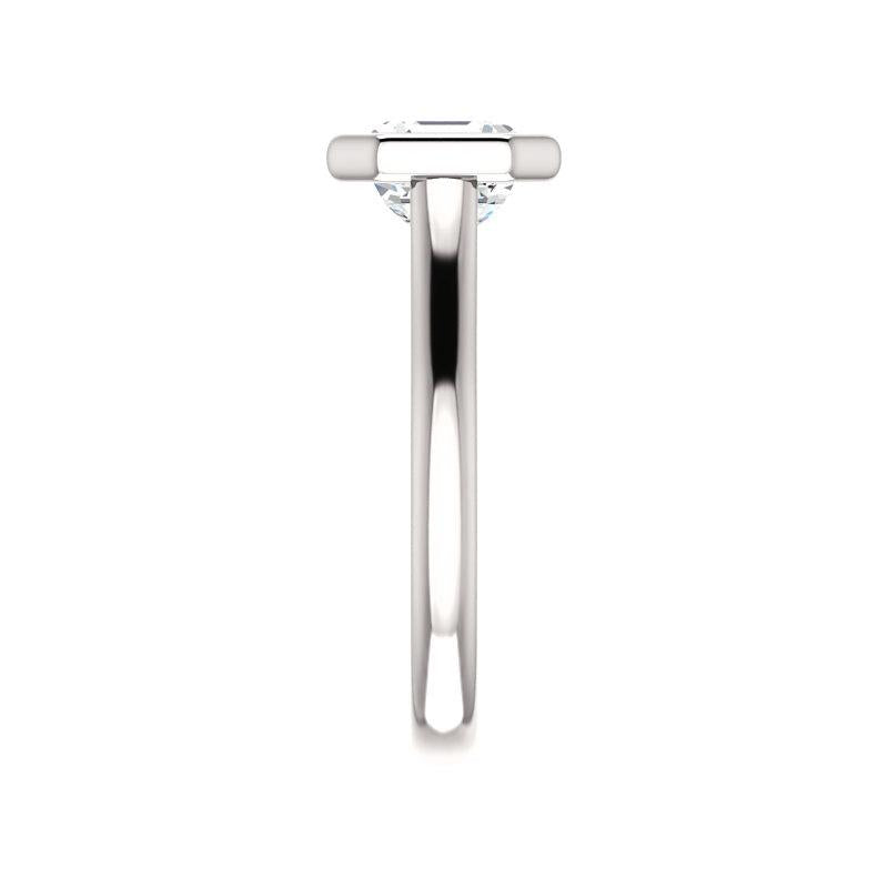 The Debra Asscher Moissanite Engagement Ring Rope Solitaire Setting White Gold Band Profile