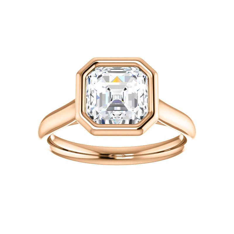 The Debra Asscher Moissanite Engagement Ring Rope Solitaire Setting Rose Gold