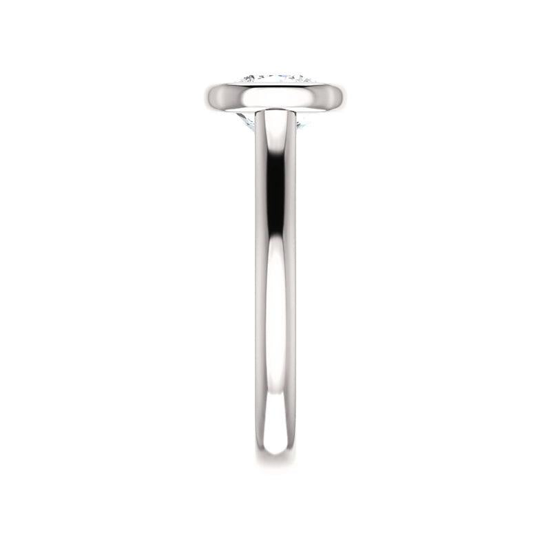 The Debra Cushion Lab Diamond Engagement Ring Rope Solitaire Setting White Gold Band Profile