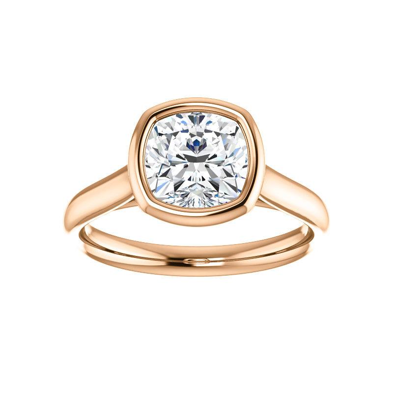 The Debra Cushion Lab Diamond Engagement Ring Rope Solitaire Setting Rose Gold