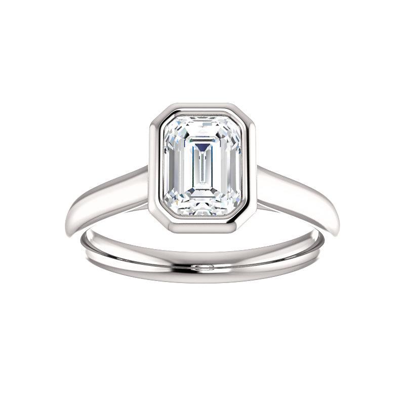 The Debra Emerald Lab Diamond Engagement Ring Rope Solitaire Setting White Gold