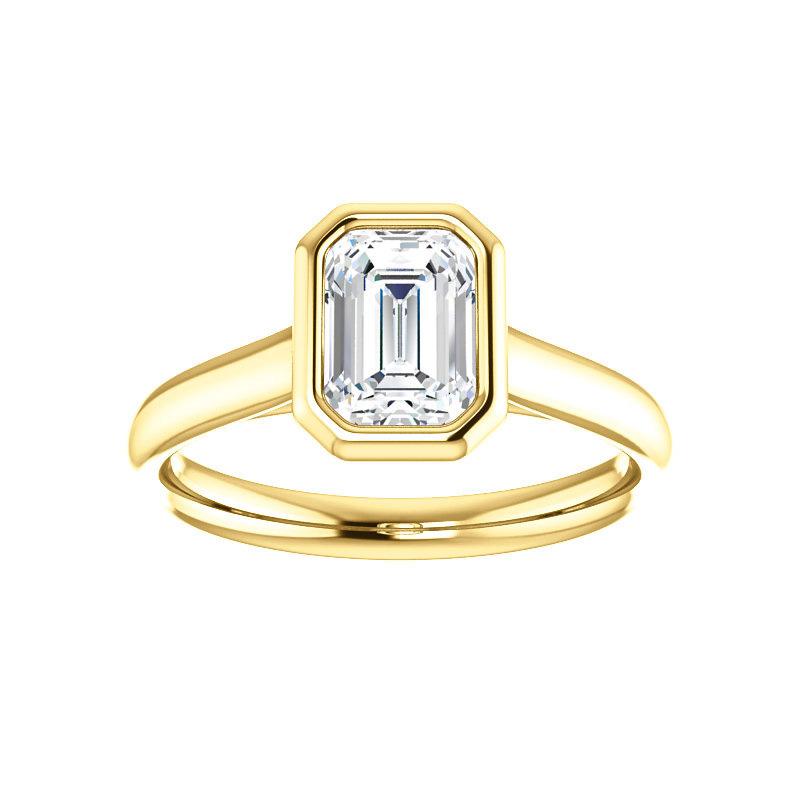 The Debra Emerald Lab Diamond Engagement Ring Rope Solitaire Setting Yellow Gold