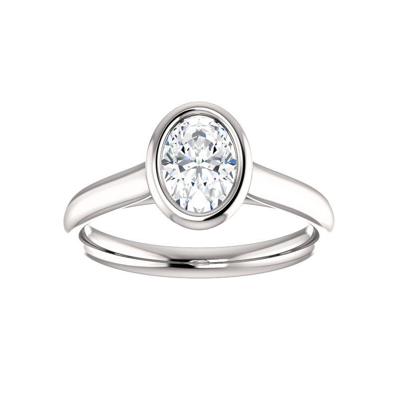 The Debra Oval Moissanite Engagement Ring Rope Solitaire Setting White Gold