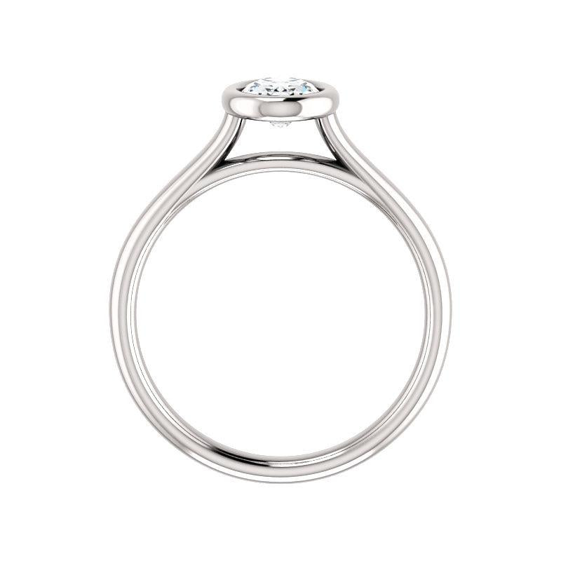 The Debra Oval Lab Diamond Engagement Ring Rope Solitaire Setting White Gold Side Profile