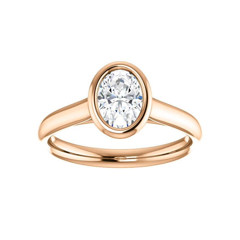 The Debra Oval Moissanite Engagement Ring Rope Solitaire Setting Rose Gold