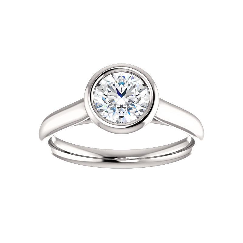 The Debra Round Moissanite Engagement Ring Rope Solitaire Setting White Gold