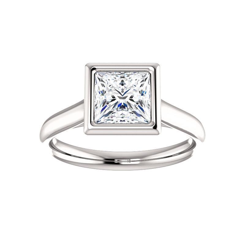 The Debra Princess Lab Diamond Engagement Ring Rope Solitaire Setting White Gold