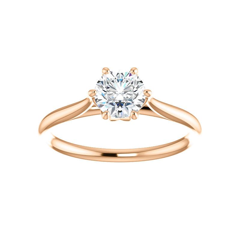 The Teresa Round Lab Diamond Engagement Ring High Polished Solitaire Setting Rose Gold