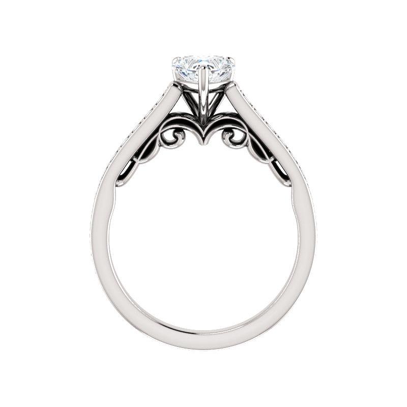 The Andrea Heart Lab Diamond Ring diamond engagement ring solitaire setting white gold side profile